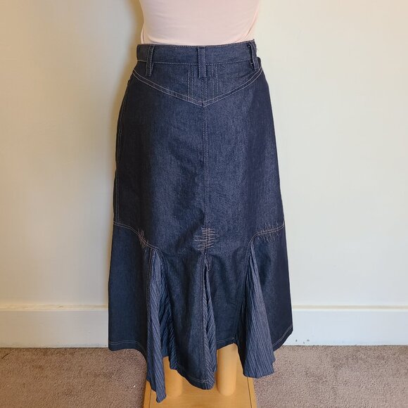 Marie Claire Trumpet Mermaid Midi Denim Skirt - Picture 1 of 7